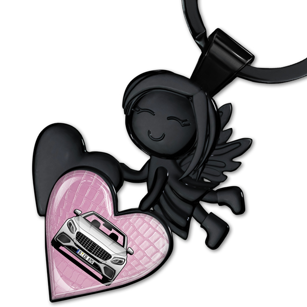 Personalisierter Schlüsselanhänger Herz mit Ihrem Auto und Nummernschild - Tolle Geschenkidee für Mama, Liebevolle Auto-Geschenke zum Verwöhnen