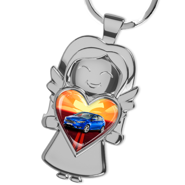 Schutzengel Schlüsselanhänger mit individuellem Auto-Modell und Kennzeichen: Perfektes Geschenk für Autoliebhaber und den Freund! - auto4style