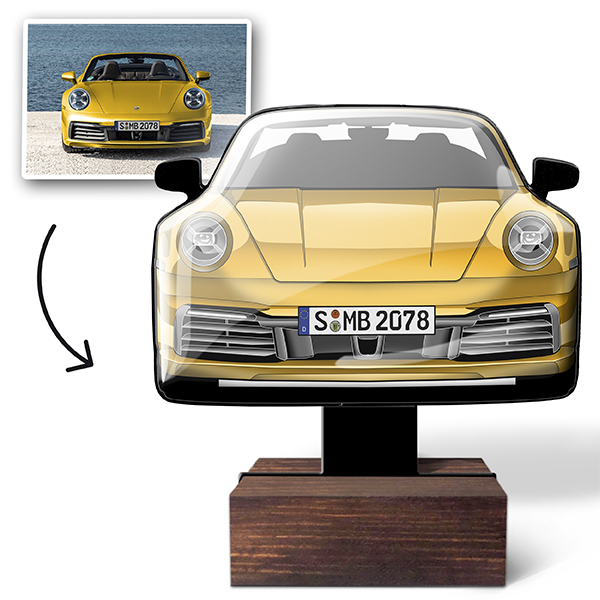 Couchtisch Deko: Originelle Fotogeschenke für Autoliebhaber – Individuelle Autofoto-Dekoration mit Ständer für einzigartiges Wohndesign - auto4style