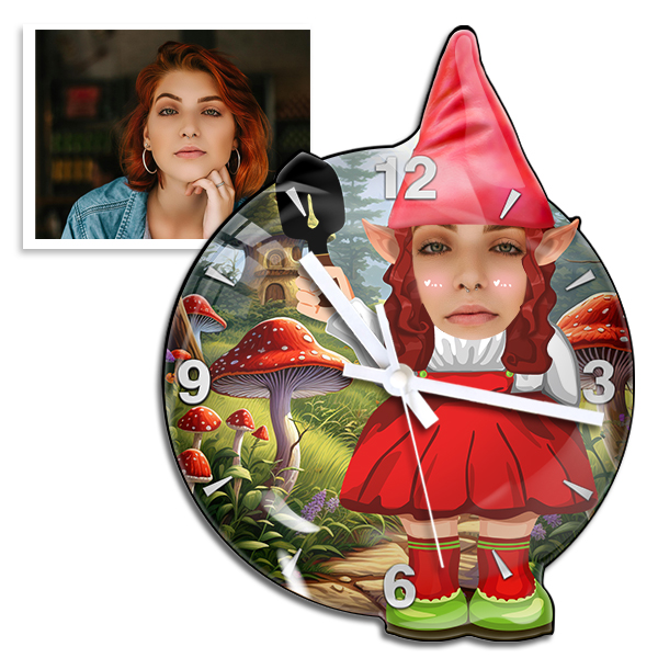 Wanduhr Gartenzwerg mit Handschaufel – Entdecken Sie die witzige Wanduhr mit Gnom-Bild | Originelle Geschenke für Gärtner und Gartenliebhaber
