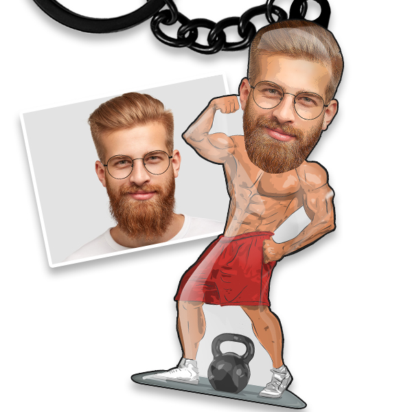 Personalisierte Schlüsselanhänger für Bodybuilder | Kreative Geschenke für Fitnessstudio-Liebhaber mit Foto - Fitness-Geschenke für jeden Anlass