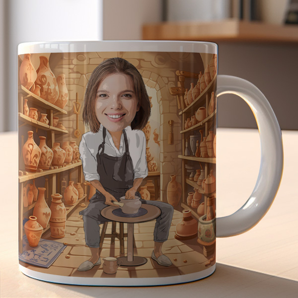Personalisierte Tasse für Töpferin | Hit! Coole Tasse mit deinem Gesicht, Individuelle Geschenkidee für kreative TöpferInnen! Schau mal vorbei!
