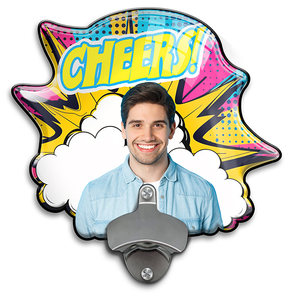 Personalisierter Comic-Wandflaschenöffner mit Foto – Mach dein Zuhause einzigartig! Perfektes Geschenk für Männer mit individuellem Bild!