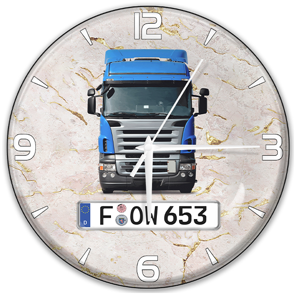 Personalisierte Wanduhr Lkw mit Bild und Kennzeichen – Perfektes Geschenk für Lkw-Fahrer – Einzigartige Wanduhr für Lkw-Liebhaber – Jetzt Bestellen!