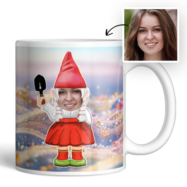 Zwerg Tasse mit Gesicht – Tasse mit Zwerg Frau – Personalisierte Zwerg Tasse – Geschenk für Schwester mit Stil – Lieblingsstück! - auto4style