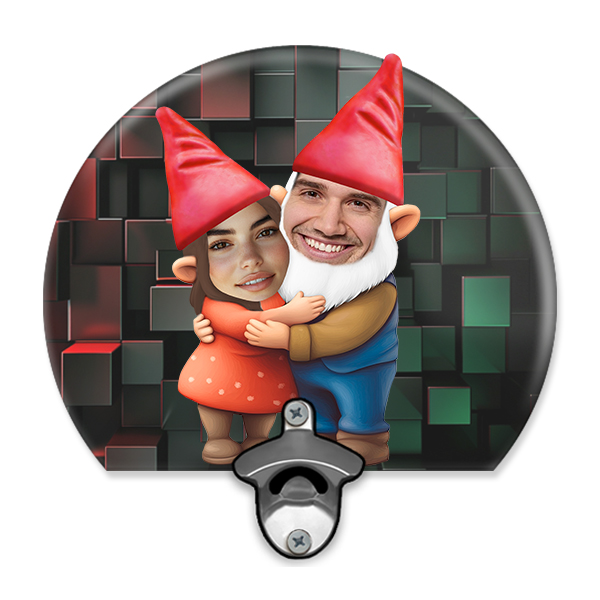 Gartenwichtel Wandflaschenöffner – Personalisierter Wandflaschenöffner Wichtel – Geschenk Freundin – Romantisches Geschenk – Unvergesslich!