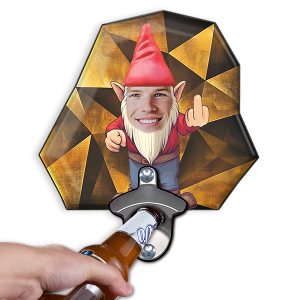 Mittelfinger Flaschenöffner – Stinkefinger Gartenzwerg Deko – Lustiger Gartenzwerg Flaschenöffner – Lustiges Männergeschenk mit Gesicht – WOW!