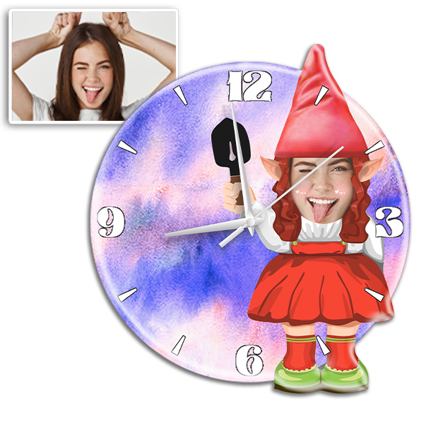 Gartenzwerg Uhr Frau – Lustige Gartenzwerguhr als Garten Uhr personalisiert – Witzige Zwerg Uhr mit Charme für Deko & Geschenkideen! - auto4style