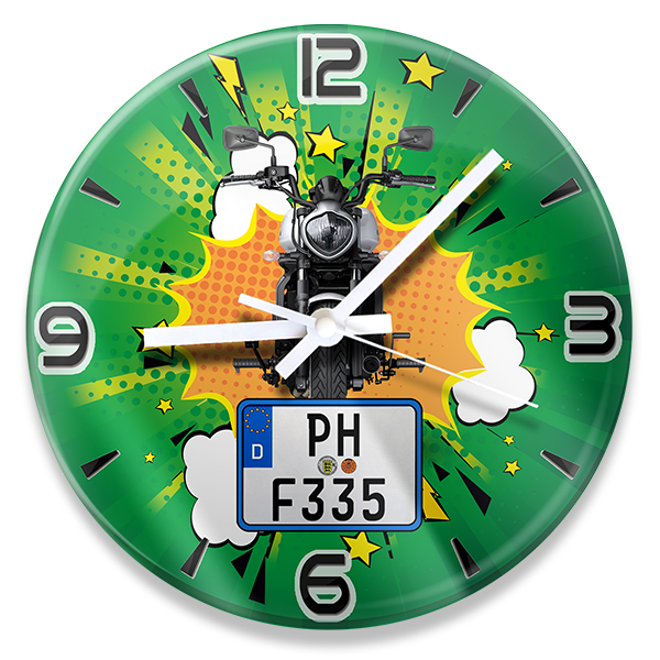 Kleine Wanduhr für kleine Autofans: mit Papas Autokennzeichen und Wagen! Coole Kinder Wanduhr bzw. stylische Wanduhr für jeden Autoliebhaber hier!