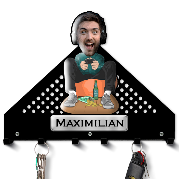 Personalisierter Schlüsselhalter mit Foto – Gamer-Schlüsselbrett mit Bild und Text – Einzigartiges Geschenk für jeden Gamer - auto4style