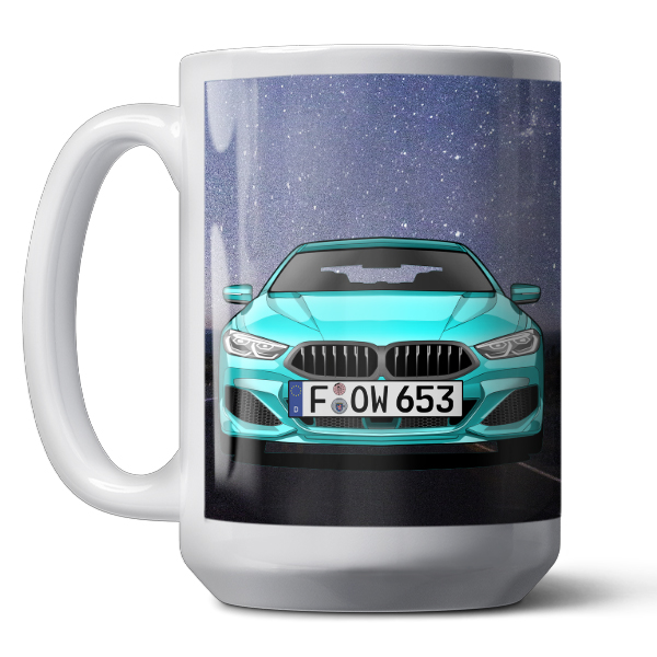 Personalisierte Tasse mit Auto – Einzigartige Tasse mit Kennzeichen & Sternenhimmel – Besonderes Geschenk für Autofans – 330 ml! - auto4style