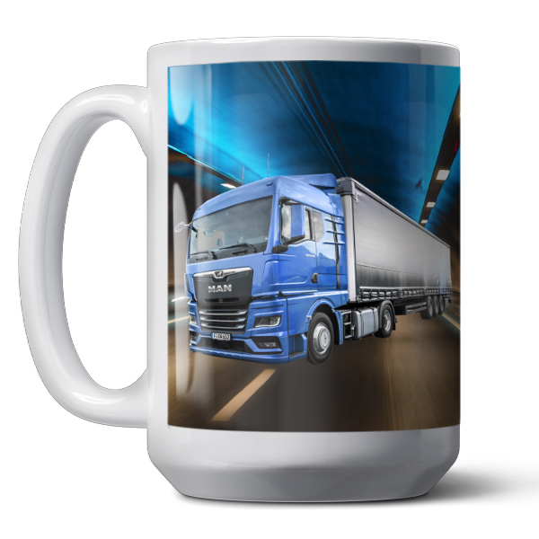 Personalisierte Autotasse mit Foto & Kennzeichen – Auto Tasse mit Tunnelmotiv – Tolles Geschenk für Truckliebhaber – Jetzt gestalten! - auto4style
