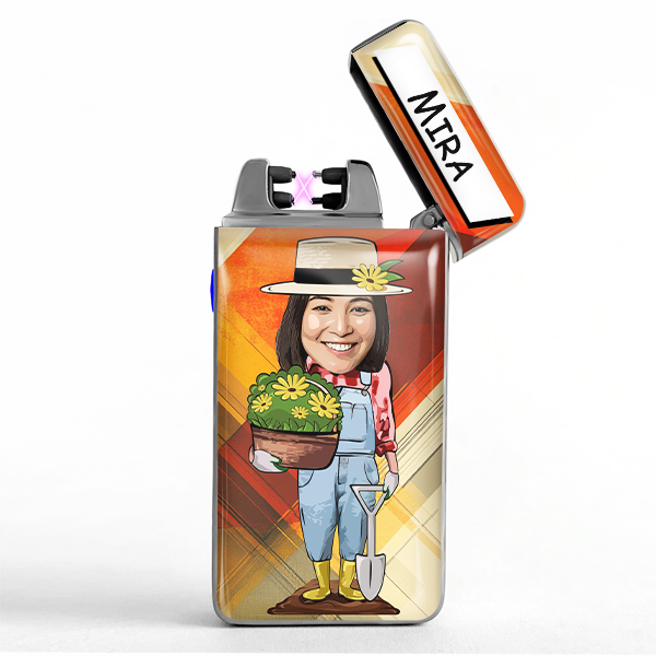 Personalised for woman gardener – Funny lighter with name for woman – Original accessory for woman – Unique gift for her