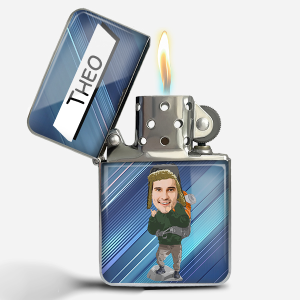 Personalised lighter for camper – Lighter with name – Creative and practical accessory for traveler – Original and unique gift for him
